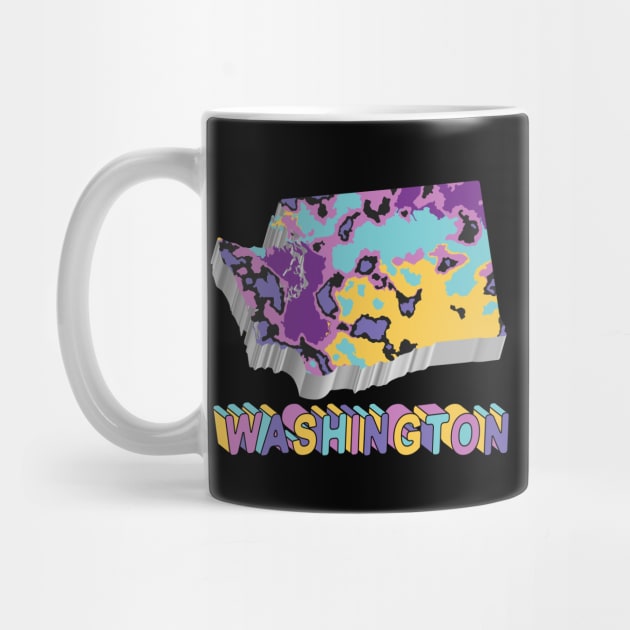 Washington State Map Art by Designoholic